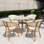 "Modern Patio Dining Side Chair Metal Outdoor Bistro Chairs with Arm - 6 Piece Set"