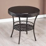 "Simple Cane Outdoor Dining Set, 3-piece, Black Color, Weatherproof, with Chair and Table, Desk with 2 Chairs"