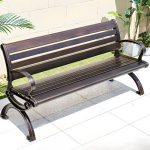 "Bohemian Antique Brass Aluminum Park Bench, Bronze, 59"L x 20"W x 28"H"