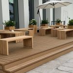 "Rustic Rainproof Sepia Timber Picnic Bench, 59"L x 18"W x 18"H"