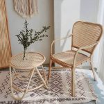 "20" Wide Tropical Rattan Dining Armchair Natural Outdoor Chair - Natural Finish 4 Piece Set"